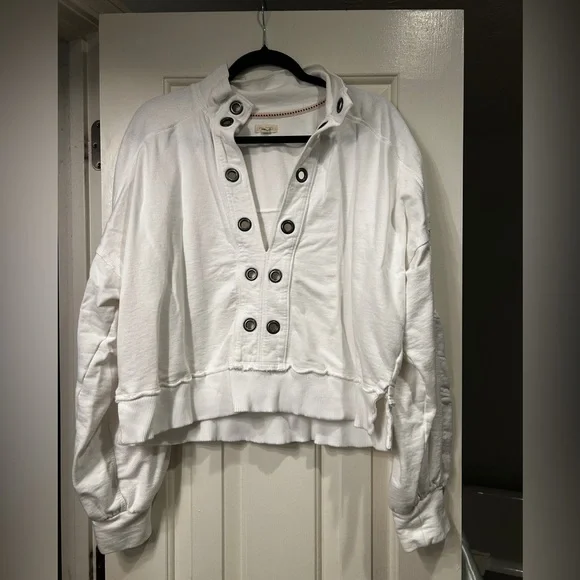 Like New Anthropologie Pilcro The Kamrie Pieced Popover Top Studded Pullover - Picture 4 of 7